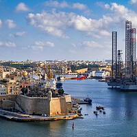 Buy canvas prints of City of Senglea Cityscape in Malta by Artur Bogacki