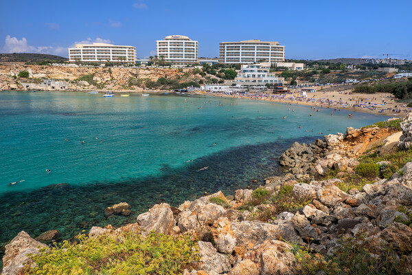 Golden Bay Resort In Malta Picture Board by Artur Bogacki
