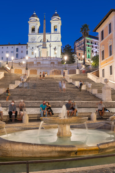 Spanish Steps and Fountain in Rome by Night Picture Board by Artur Bogacki