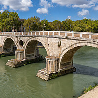 Buy canvas prints of Ponte Sisto Bridge On Tiber River In Rome by Artur Bogacki