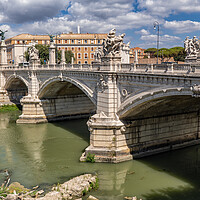 Buy canvas prints of Ponte Vittorio Emanuele II In Rome by Artur Bogacki