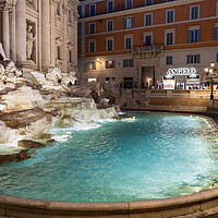 Buy canvas prints of Trevi Fountain Illuminated At Night In Rome by Artur Bogacki