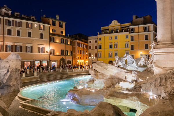 Piazza di Trevi Square In Rome By Night Picture Board by Artur Bogacki