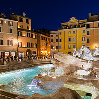 Buy canvas prints of Piazza di Trevi Square In Rome By Night by Artur Bogacki