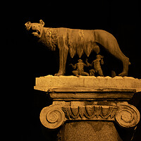 Buy canvas prints of Capitoline Wolf At Night In Rome by Artur Bogacki