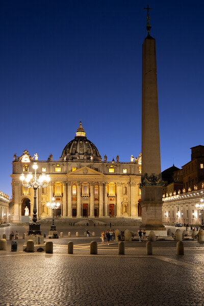 St Peter Basilica And Square At Night In Vatican Picture Board by Artur Bogacki