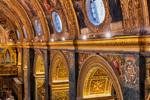 St John Cathedral Architectural Details In Malta Picture Board by Artur Bogacki