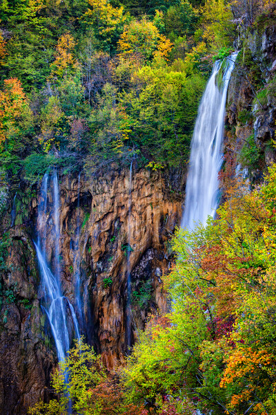 Waterfall In Plitvice Lakes National Park Picture Board by Artur Bogacki
