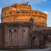 Buy canvas prints of Castle of the Holy Angel at Sunset in Rome by Artur Bogacki