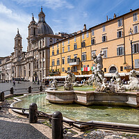 Buy canvas prints of Fountain of Neptune at Piazza Navona in Rome by Artur Bogacki