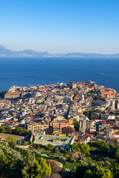 Naples City Cityscape And Sea Bay Picture Board by Artur Bogacki