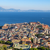 Buy canvas prints of Naples City Cityscape And Sea Bay by Artur Bogacki