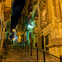 Buy canvas prints of St John Street At Night In Valletta Malta by Artur Bogacki