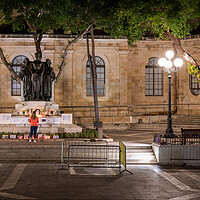 Buy canvas prints of Great Siege Monument In Valletta At Night by Artur Bogacki