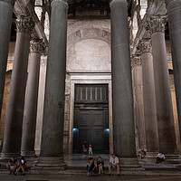 Buy canvas prints of Columns Of Pantheon Portico At Night by Artur Bogacki