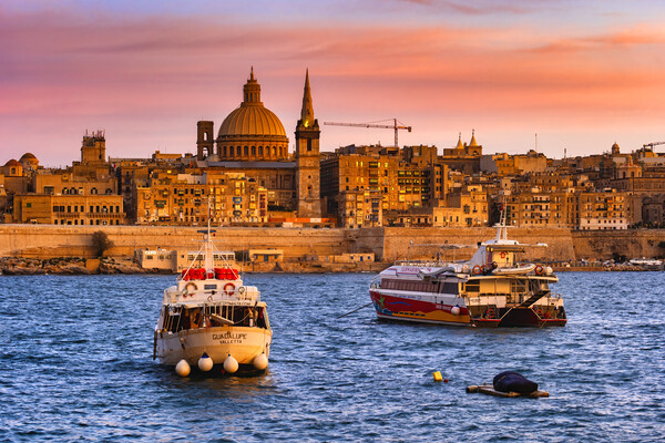 City Skyline of Valletta at Sunset in Malta Picture Board by Artur Bogacki