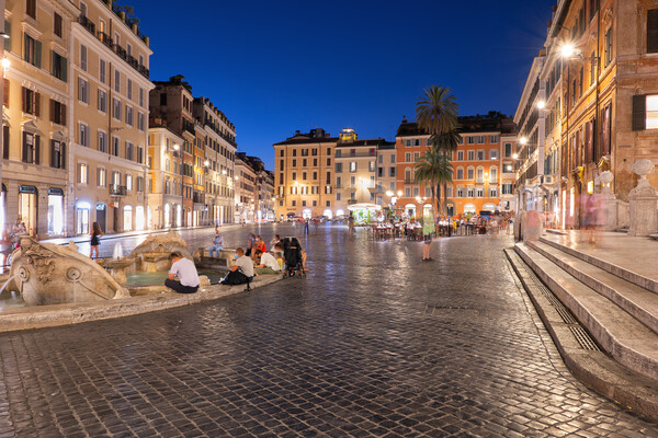  Piazza di Spagna Square at Night in Rome Picture Board by Artur Bogacki