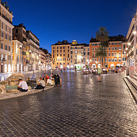 Buy canvas prints of  Piazza di Spagna Square at Night in Rome by Artur Bogacki