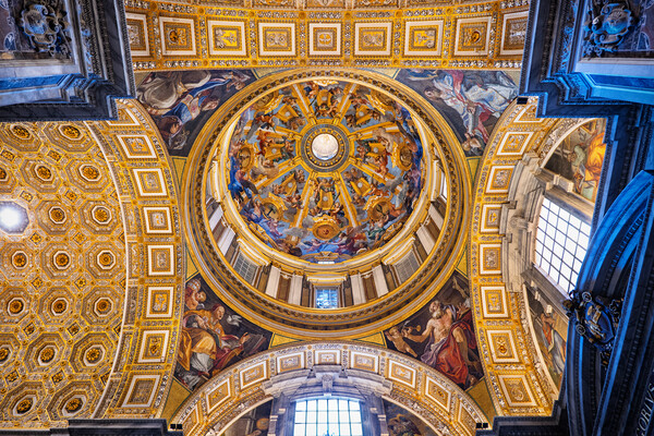 Gregorian Chapel Dome In St Peter Basilica Picture Board by Artur Bogacki