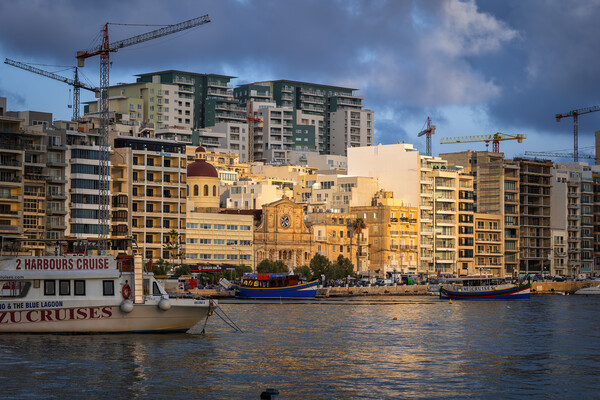 Sliema Town At Sunset In Malta Picture Board by Artur Bogacki