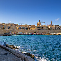 Buy canvas prints of Valletta City Skyline Sea Bay View by Artur Bogacki