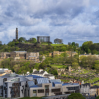 Buy canvas prints of Edinburgh Cityscape With Calton Hill by Artur Bogacki