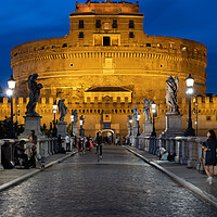 Buy canvas prints of Castel Sant Angelo In Rome At Night by Artur Bogacki