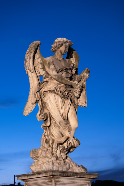 Angel Statue In Rome At Night Picture Board by Artur Bogacki
