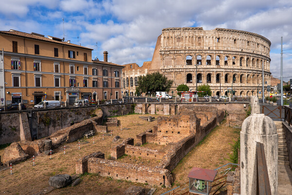 Colosseum and Ruins of Ludus Magnus Picture Board by Artur Bogacki
