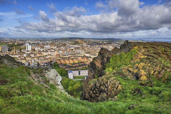 View Above Edinburgh From Holyrood Park Picture Board by Artur Bogacki