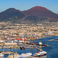 Buy canvas prints of Mount Vesuvius Above Naples City And Port by Artur Bogacki