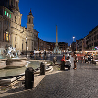 Buy canvas prints of Piazza Navona At Night In Rome by Artur Bogacki