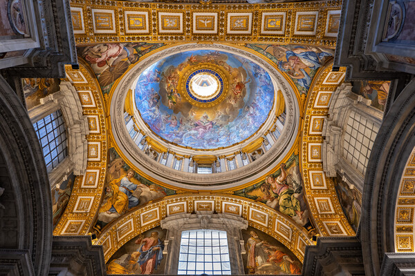 Baptism Chapel Dome In St Peter Basilica In Vatican Picture Board by Artur Bogacki