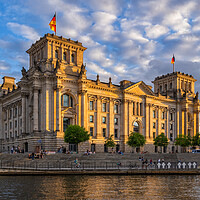Buy canvas prints of Reichstag Building At Sunset In Berlin by Artur Bogacki
