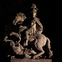 Buy canvas prints of King Jan III Sobieski Monument At Night by Artur Bogacki