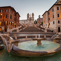 Buy canvas prints of Spanish Steps And Barcaccia Fountain In Rome by Artur Bogacki