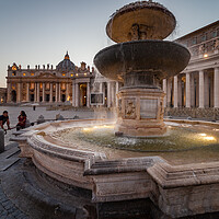 Buy canvas prints of Fountain On St Peter Square In Vatican by Artur Bogacki