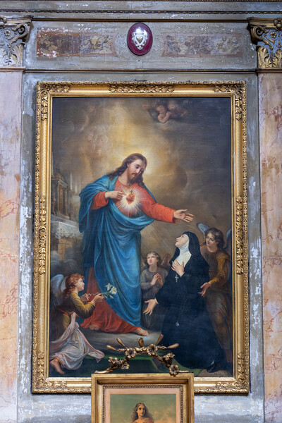 Christ Showing His Sacred Heart to St Margaret Mary Picture Board by Artur Bogacki