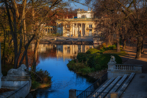 Lazienki Park With Palace On The Isle In Warsaw Picture Board by Artur Bogacki