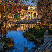 Buy canvas prints of Lazienki Park With Palace On The Isle In Warsaw by Artur Bogacki