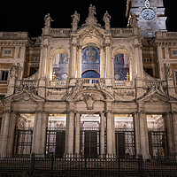 Buy canvas prints of Basilica di Santa Maria Maggiore Facade At Night by Artur Bogacki
