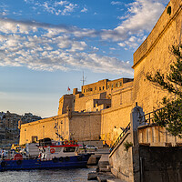 Buy canvas prints of Fort St Angelo at Sunset In Birgu, Malta by Artur Bogacki