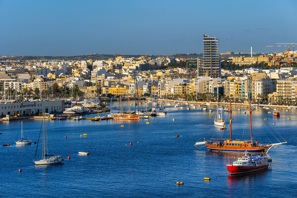 Towns of Sliema and Gzira in Malta Picture Board by Artur Bogacki