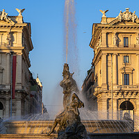 Buy canvas prints of Fountain of the Naiads in Rome at Sunrise by Artur Bogacki