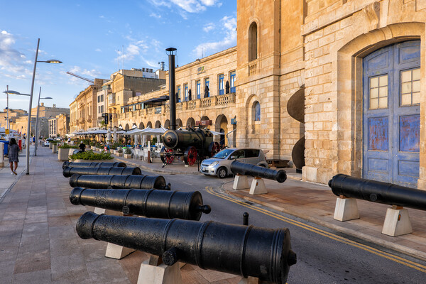 Cannons In Birgu Waterfront In Malta Picture Board by Artur Bogacki