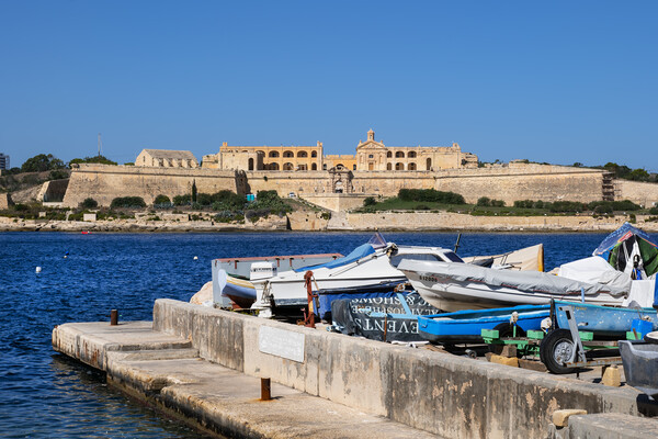 Fort Manoel In Malta From Valletta Waterfront Picture Board by Artur Bogacki