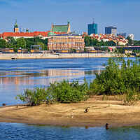Buy canvas prints of River View Of Warsaw City In Poland by Artur Bogacki