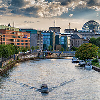 Buy canvas prints of Berlin City Center River View Skyline by Artur Bogacki