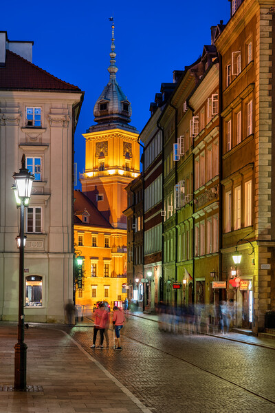 Warsaw Old Town By Night In Poland Picture Board by Artur Bogacki