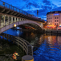 Buy canvas prints of Friedrichstrasse Station Bridge In Berlin At Twilight by Artur Bogacki